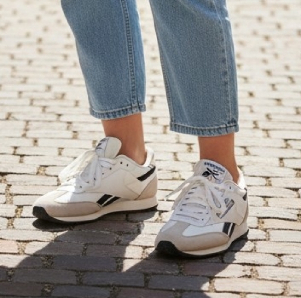 Reebok Forte Lounger Women's Sneakers White Black Gum Sole OrthoLite Size 8.5 Re